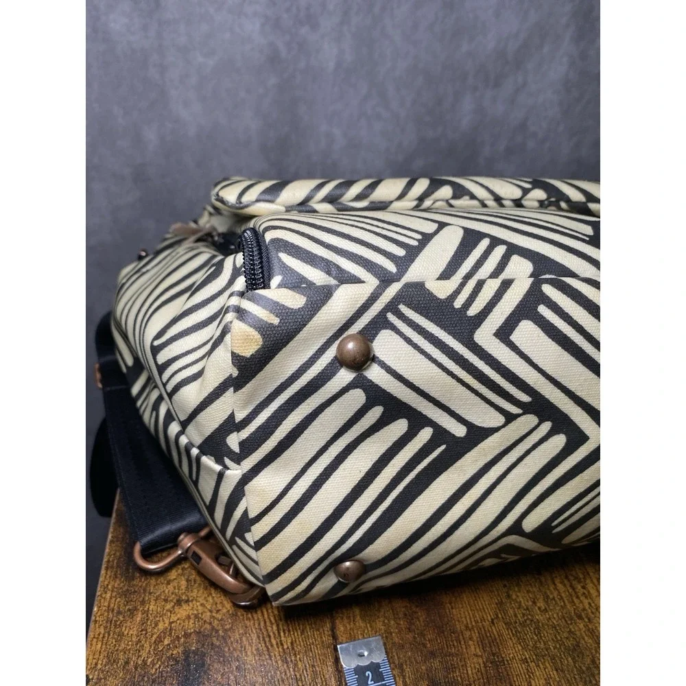 Petunia Pickle Bottom Boxy Neutral abstract Backpack Designer Diaper Bag